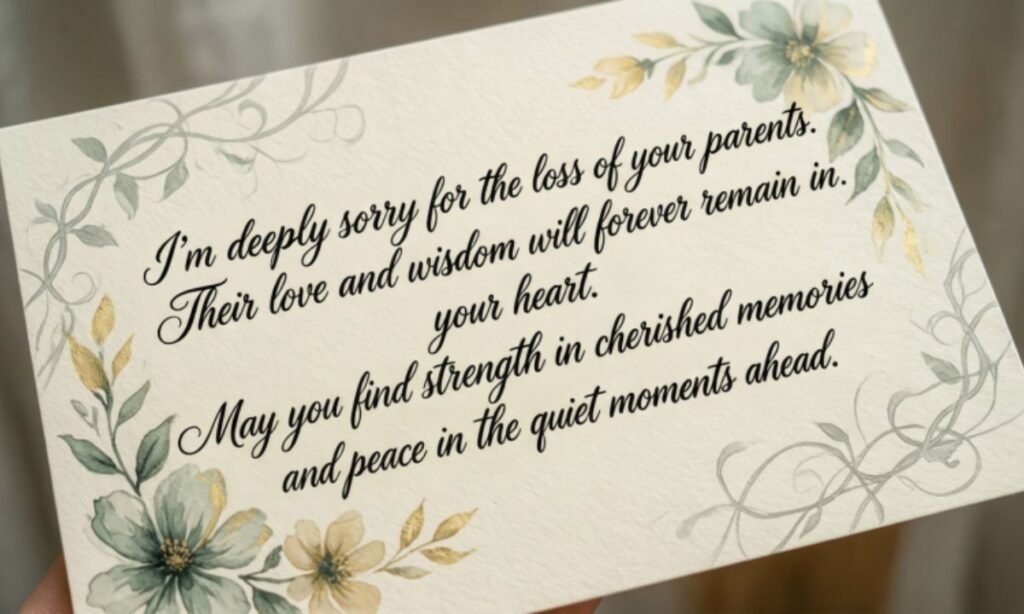 condolences for friend at loss of his parents