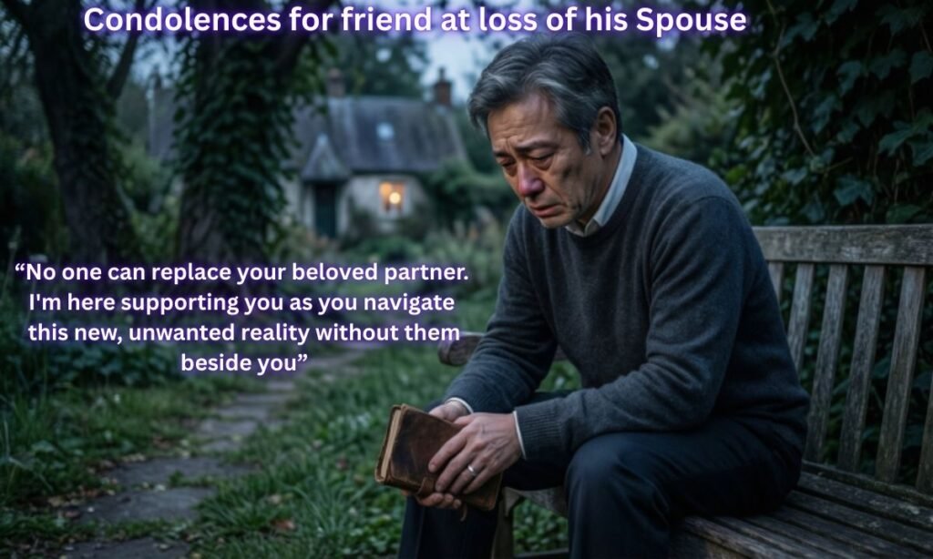 Condolences for friend at loss of his Spouse