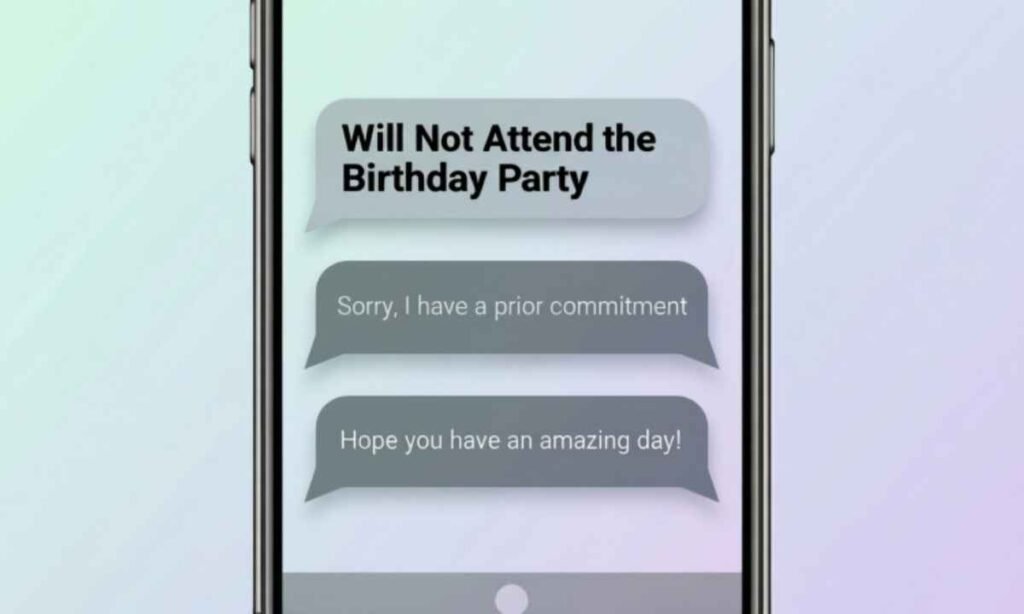 Will Not Attend the Birthday Party Messages