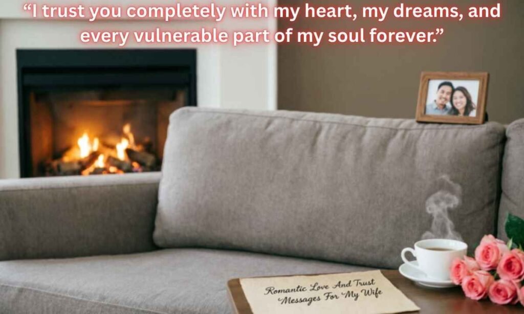 Romantic Love And Trust Messages For My Wife:
“I trust you completely with my heart, my dreams, and every vulnerable part of my soul forever.”