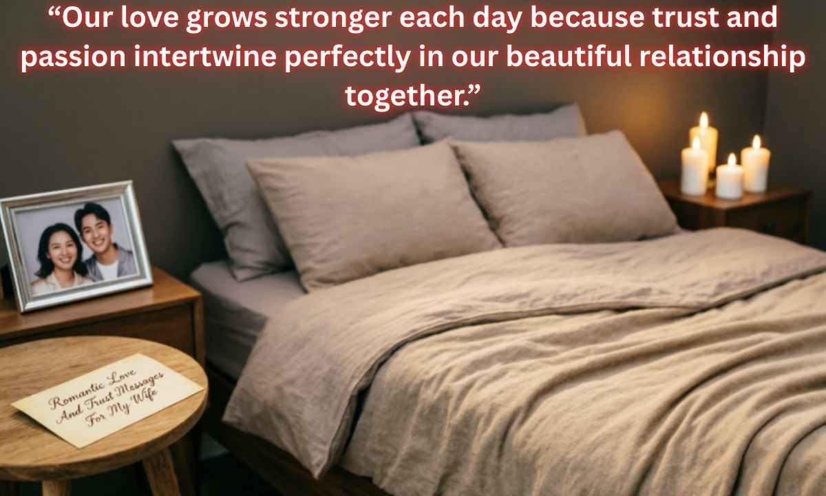 Romantic Love And Trust Messages For My Wife: “Our love grows stronger each day because trust and passion intertwine perfectly in our beautiful relationship together.”