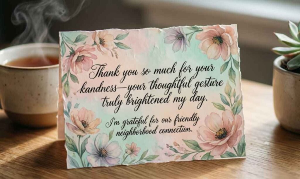 Thank You Note Messages to a Neighbor Examples