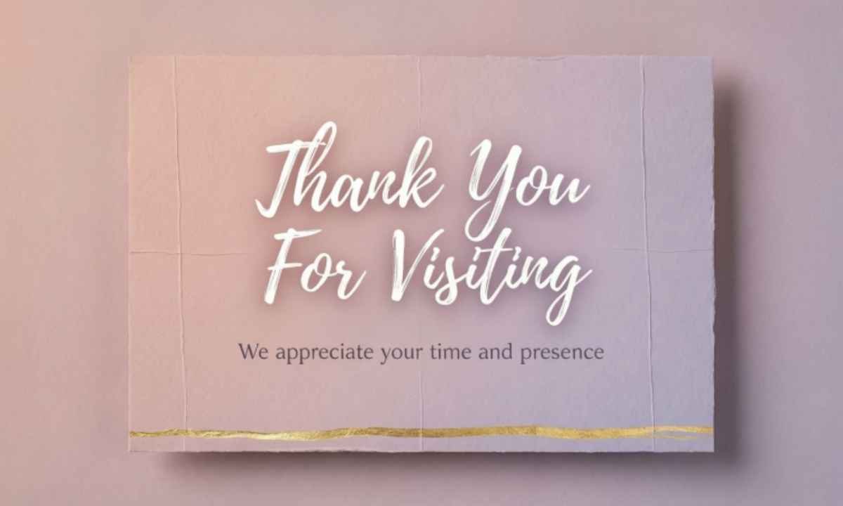Thank You For Visiting Note Messages