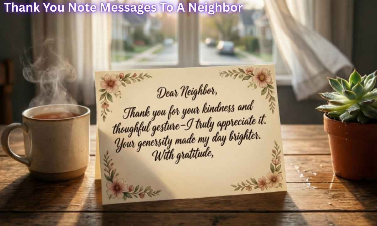 Thank You Note Messages to a Neighbor Examples
