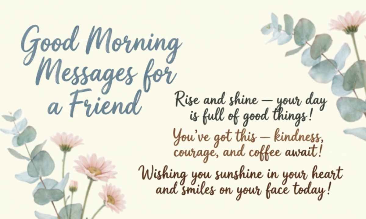 Good Morning Messages for a Friend Image