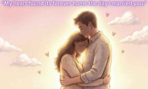 Love And Trust Messages For My Wife Image: My heart found its forever home the day I married you.