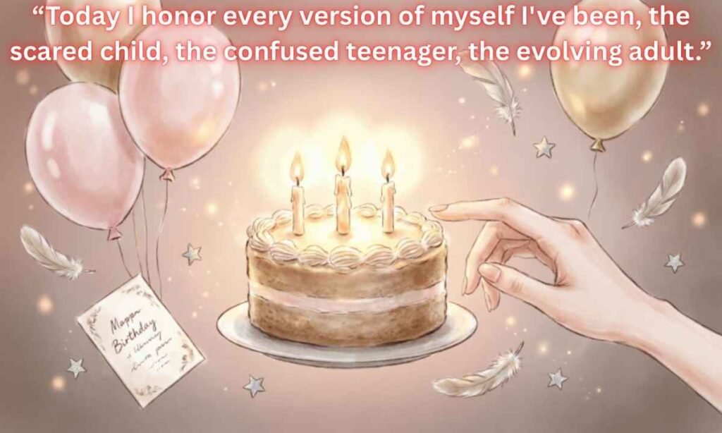 Touching Birthday Quotes For Me Image:
"Today I honor every version of myself I've been, the scared child, the confused teenager, the evolving adult."