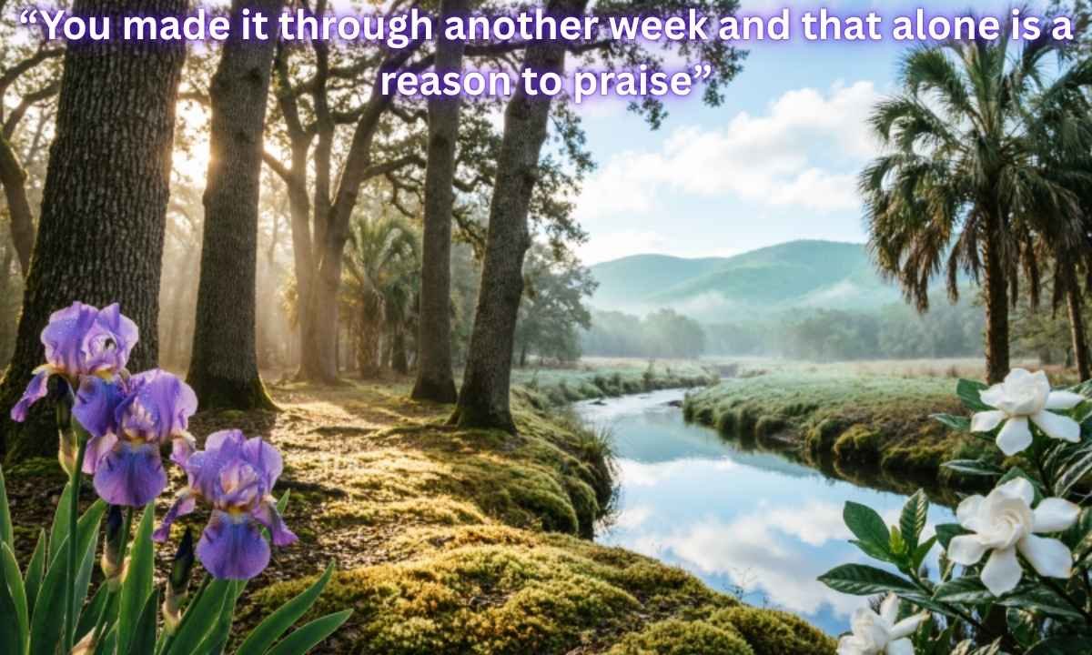 African American Spiritual Friday Blessings Image: "You made it through another week and that alone is a reason to praise"