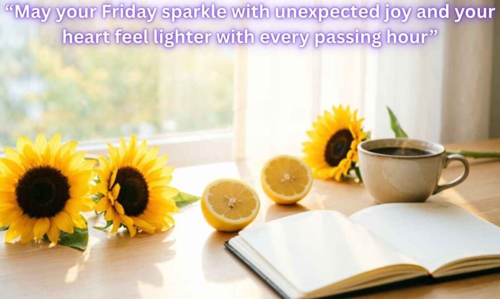 Happy Friday Blessings Image:
“May your Friday sparkle with unexpected joy and your heart feel lighter with every passing hour”