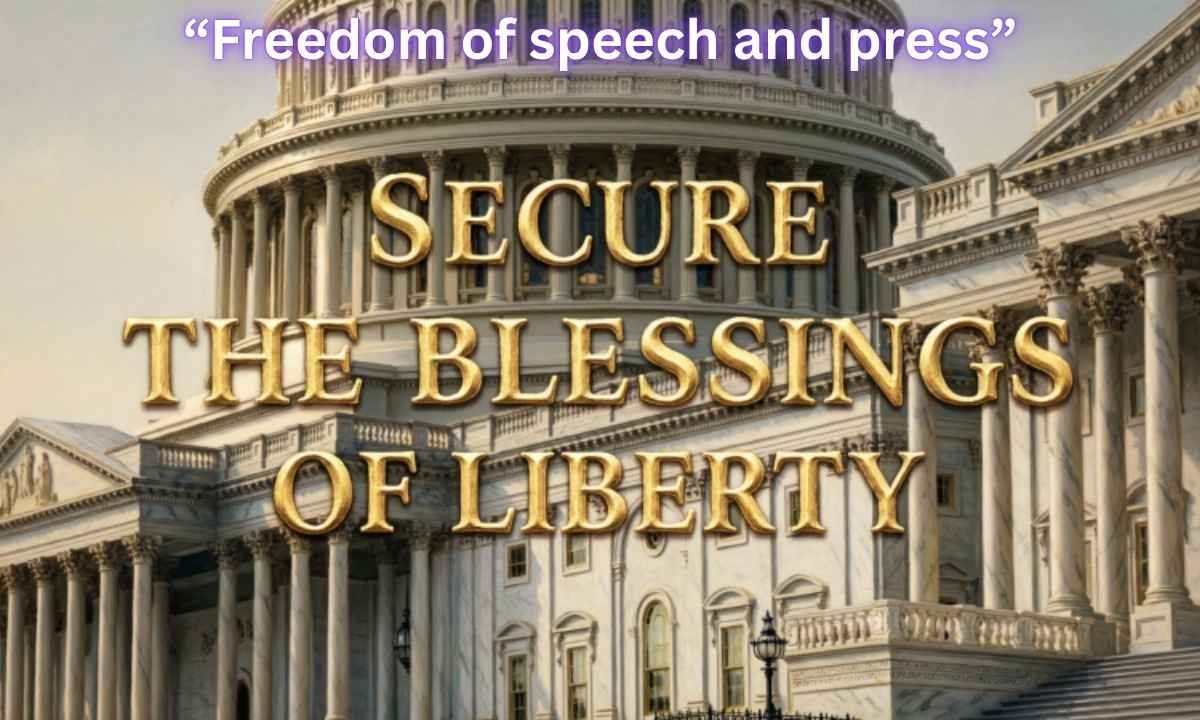 Secure the Blessings of Liberty Image: Freedom of speech and press.