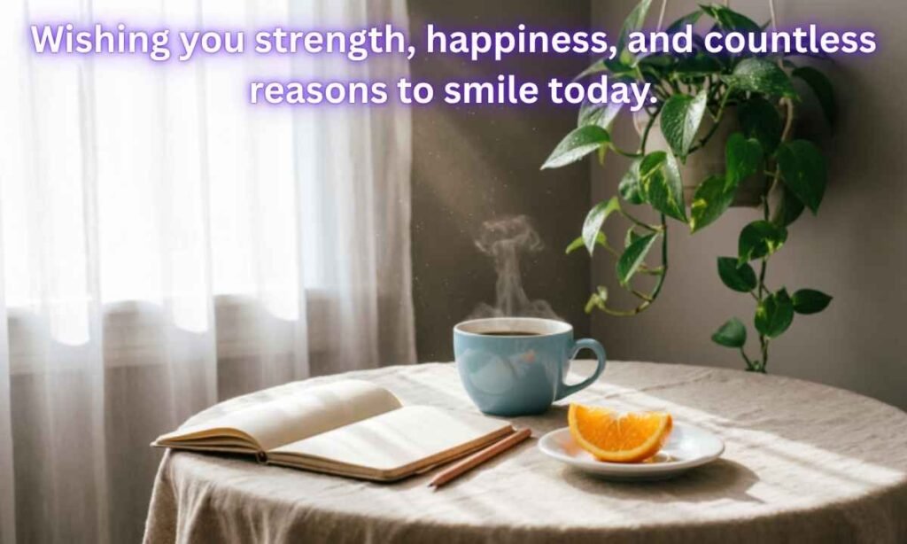Sunday Morning Blessings Image:
It is written in that "Wishing you strength, happiness, and countless reasons to smile today."